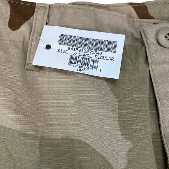 US Army Cargo Pants Men XL Green Camouflage Flat Front Drawstring Leg Button Fly - Picture 5 of 16